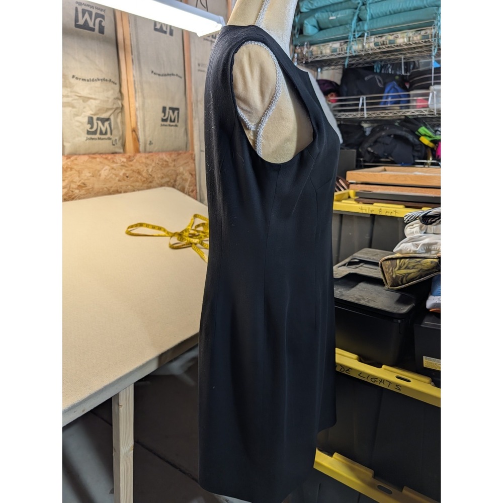 Rena Rowan Women's Dress Size 14 Black Sleeveless 100% Wool With Lining Acetate - Picture 4 of 5